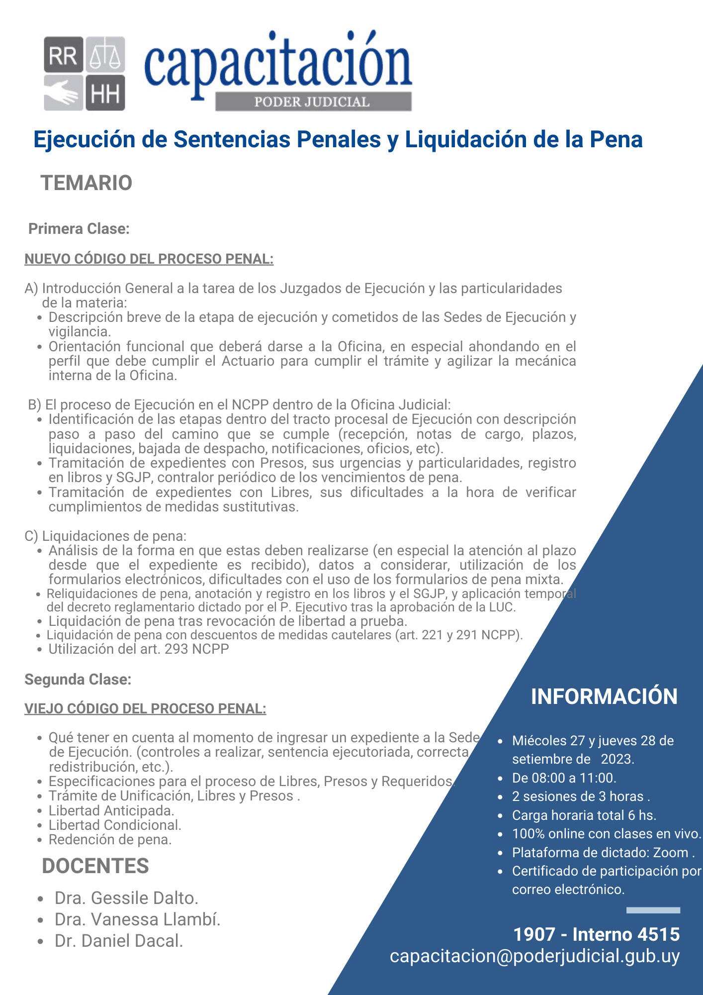 Ejecución de Sentencias Senales y Liquidación de la Pena