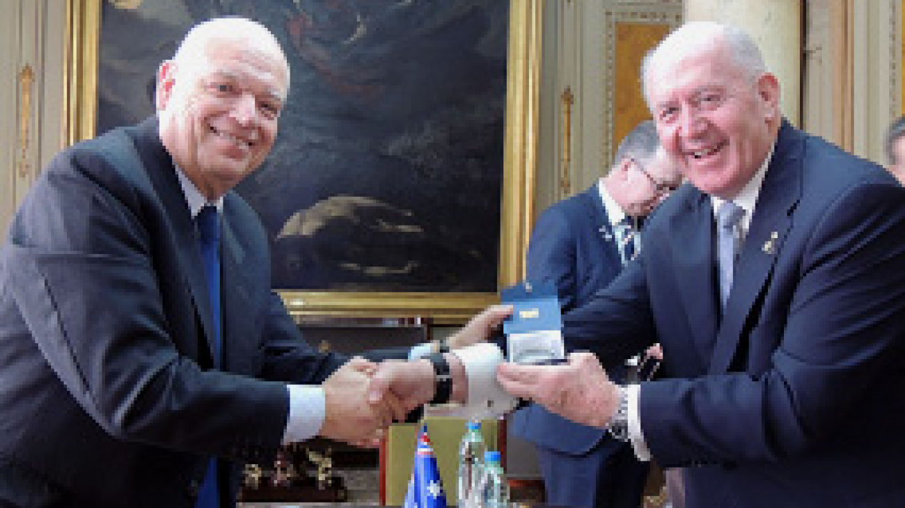 Presidente de la Suprema Corte recibió al Gobernador General de Australia en el Palacio Piria