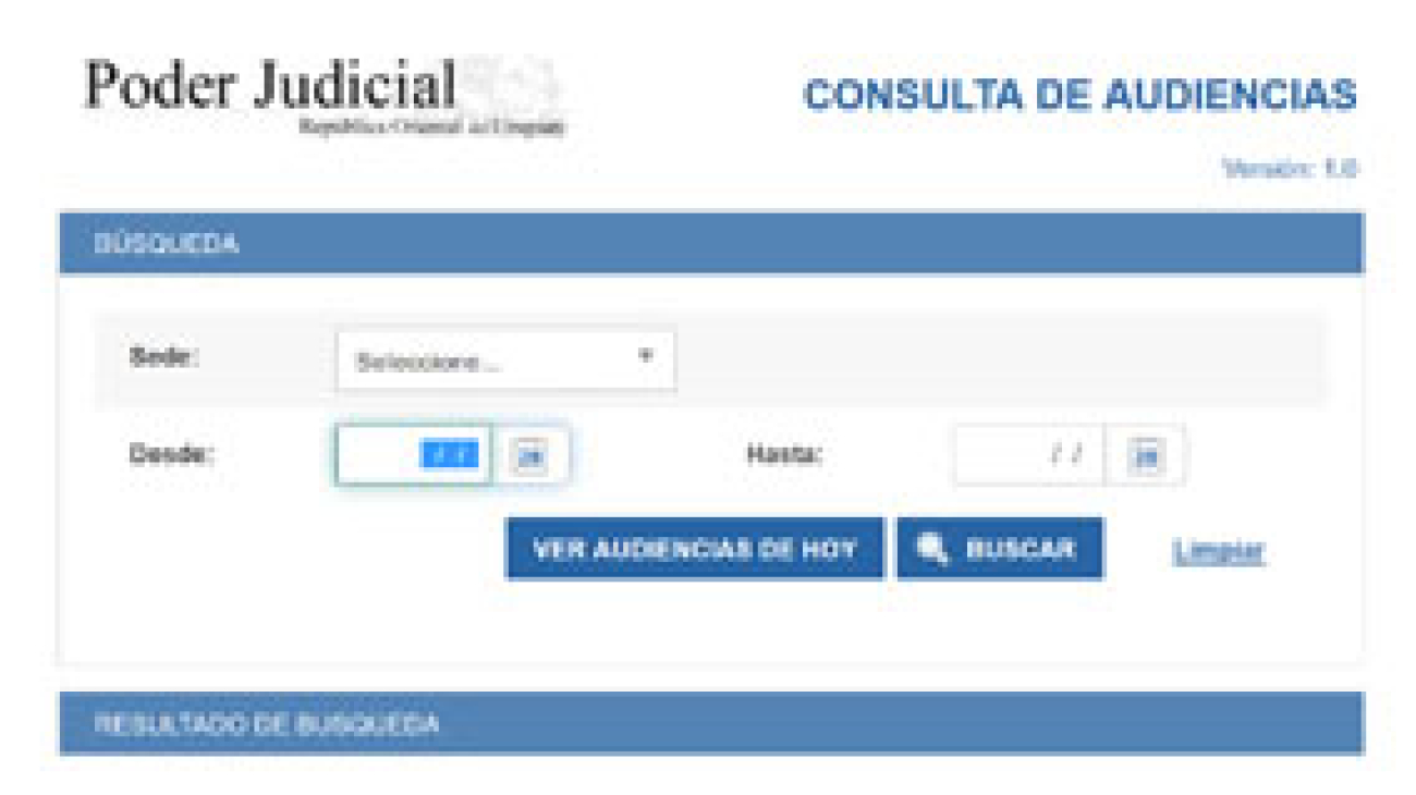 Funciona desde hoy nuevo sistema para consultar agenda de audiencias desde la web