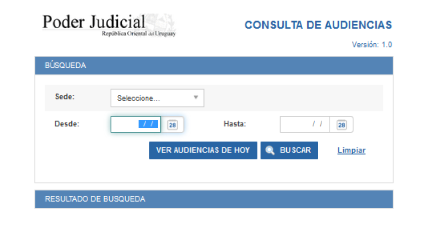 Aplicación web de Consulta de Agenda de Audiencias presenta novedades