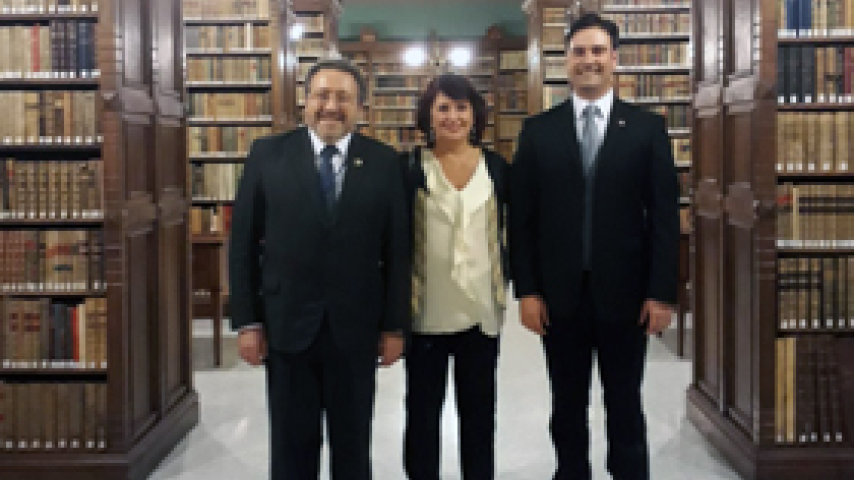 Comitiva de la SCJ encabezada por su Presidente fue recibida por el Director de la Real Academia Española en Madrid